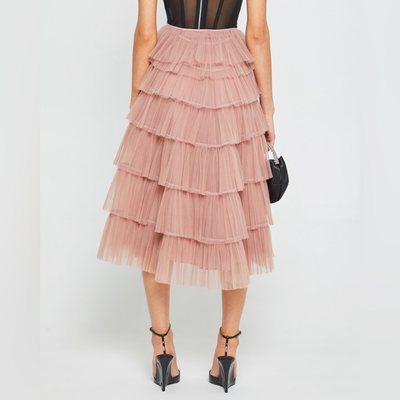 Few Moda o.p.t Ricci Tiered Tulle Midi Skirt - Size XL - Dusty Pink - NWT - Picture 3 of 10